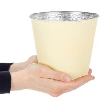 Artikel Übertopf Metall Blumenübertopf Pastell Gelb Ø16cm H14cm