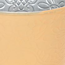 Artikel Übertopf Metall Blumenübertopf Pastell Orange Ø13,5cm H12,5cm