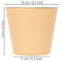 Artikel Übertopf Metall Blumenübertopf Pastell Orange Ø16cm H14cm