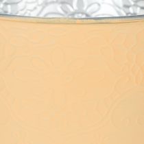 Artikel Übertopf Metall Blumenübertopf Pastell Orange Ø16cm H14cm