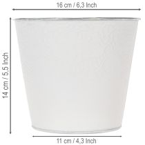 Artikel Übertopf Metall Blumenübertopf Pastell Weiß Ø16cm H14cm