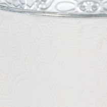 Artikel Übertopf Metall Blumenübertopf Pastell Weiß Ø16cm H14cm