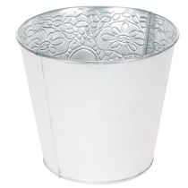 Artikel Übertopf Metall Blumenübertopf Pastell Weiß Ø16cm H14cm