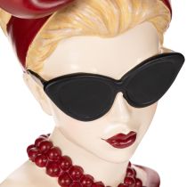 Artikel Kopfvase Frau mit Sonnenbrille und Perlenkette 30cm