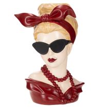 Artikel Kopfvase Frau mit Sonnenbrille und Perlenkette 30cm