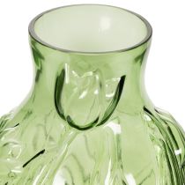 Artikel Vase aus Glas mit geprägtem Tulpendesign für Raumgestaltung 22,5cm