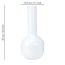 Artikel Moderne Deko Vase Metallvase Cremeweiß Ø10,5cm H25,5cm