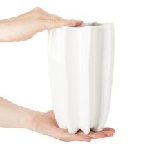 Artikel Vase geriffelt Hohe Dekovase für Trockenblumen 24cm