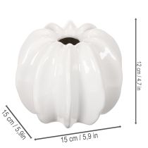 Artikel Kürbis Keramikvase Weiß Dekoration für Zuhause 15cm