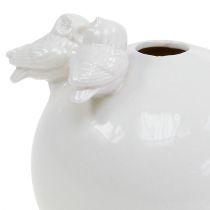 Vase mit Eulen Ø11,5cm Weiß