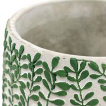 Keramiktopf mit Blätterranken, Pflanzgefäß, Übertopf Ø18cm H14,5cm