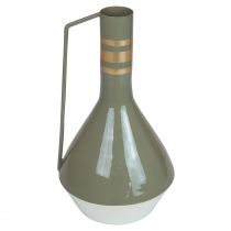Artikel Vintage Deko-Kanne Metall mit Henkel in Grau Gold, Ø18cm H33cm, Ideal für Trockenblumen und Kunstpflanzen