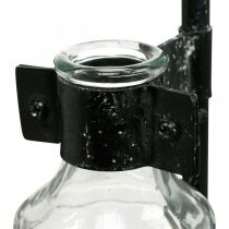 Artikel Dekovase Dekoflasche Glas mit Metallständer Schwarz Ø13cm
