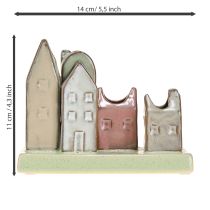 Artikel Minivasenset bunte Häuser zur Tischdekoration 14cm