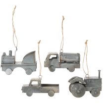 Artikel Vintage Deko Auto Metall Fahrzeuge zum Hängen Sortiert 9-10cm 4St