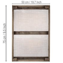 Artikel Vintage Holzkiste mit Maschendraht Landhausstil Zwiebelsieb Deko 75×50×14cm