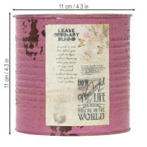Artikel Vintage-Übertopf Deko-Dose Lila Metall Sommerdeko Ø11cm H10,5cm