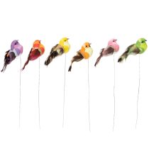 Artikel Vogel künstlich mit Draht für Basteln Bunte Dekoration zu jeder Jahreszeit 8cm 12St