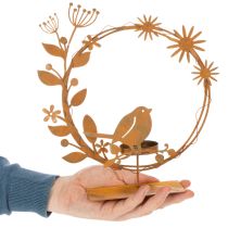 Artikel Vogel Deko Blumen Teelichthalter Rost Optik 24×27×6cm