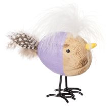 Artikel Deko Vogel Holz mit Federn und buntem Körper für Tischdekoration 10cm 6St