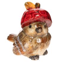 Artikel Dekofigur Vogel mit roter Apfel-Mütze Herbstdeko 13cm