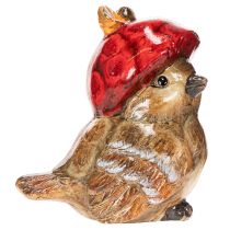 Artikel Dekofigur Vogel mit roter Apfel-Mütze Herbstdeko 13cm