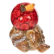 Artikel Dekofigur Vogel mit roter Apfel-Mütze Herbstdeko 13cm