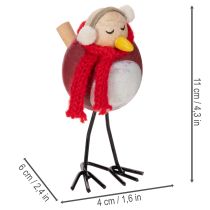 Artikel Deko Vogel Figur mit Schal Winterdeko 11cm 4St