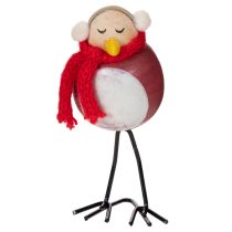 Artikel Deko Vogel Figur mit Schal Winterdeko 11cm 4St