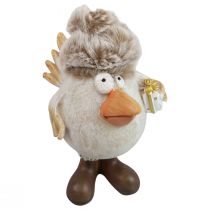 Artikel Weihnachtsfiguren Vogel mit Mütze Beige 11,5x8x14cm 2St