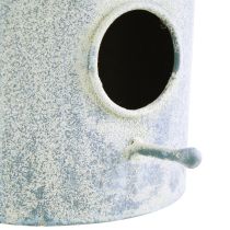 Artikel Vogelhaus zum Hängen Metall in Weiß Blau Ø15cm H21cm
