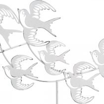 Schwalben, Tischschmuck, Vogeldeko zum Stellen Weiß, Naturfarben Shabby Chic H33,5cm B32,5cm