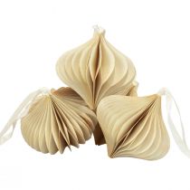 Artikel Wabenbälle Wabenkugeln Zwiebel Cremeweiß Gold Ø8cm 4 St