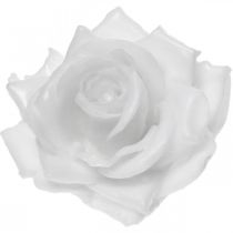 Wachsrose Weiß Ø10cm Gewachste Kunstblume 6St