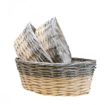 Artikel Weidenkorb zum Bepflanzen Pflanzschale L29/33/38cm 3er-Set