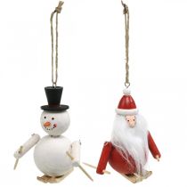 Artikel Christbaumschmuck Holz Weihnachtsmann und Schneemann 11cm 2er-Set