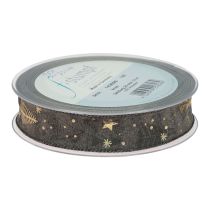 Artikel Weihnachtsband Braun Gold Geschenkband Tanne 25mm 15m