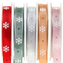 Weihnachtsband mit Schneeflocke 15mm 20m