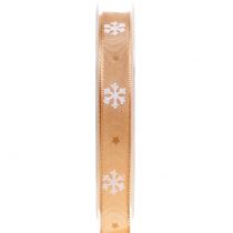 Weihnachtsband mit Schneeflocke Orange 15mm 20m