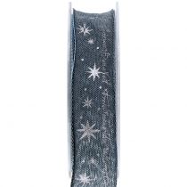 Weihnachtsband mit Spruch Blau 25mm 20m