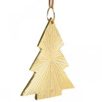 Weihnachtsbaum Metall gold 8x10cm z.Hängen 3St.