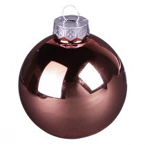 Artikel Weihnachtsbaumkugeln aus Glas Rosa Apricot Ø6cm 24 St