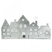 Artikel Weihnachtsdeko Häuser, Teelichthalter Metall Silbern 25cm