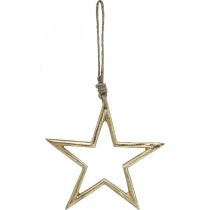 Artikel Weihnachtsdeko Stern, Adventsdeko, Stern Anhänger Golden B15,5cm