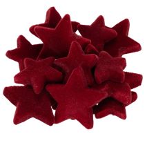 Artikel Weihnachtsdeko Sterne Bordeaux Beflockt Tischdeko 4–5cm 40 St