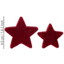 Artikel Weihnachtsdeko Sterne Bordeaux Beflockt Tischdeko 4–5cm 40 St