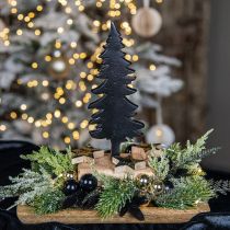 Artikel Weihnachtsdeko Tannenbaum Holz Metall Tischdeko H22cm