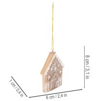 Artikel Weihnachtsanhänger Honigkuchen Optik Rentier Lebkuchenmann Schneeflocke 7cm 4st