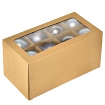 Artikel Kugel-Set in Blau/Silber – matt & glänzend, Glas-Deko für Winterfloristik 7,5cm 12St