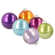 Artikel Christbaumkugel glänzend im Set Bunte Farben 95mm 10St